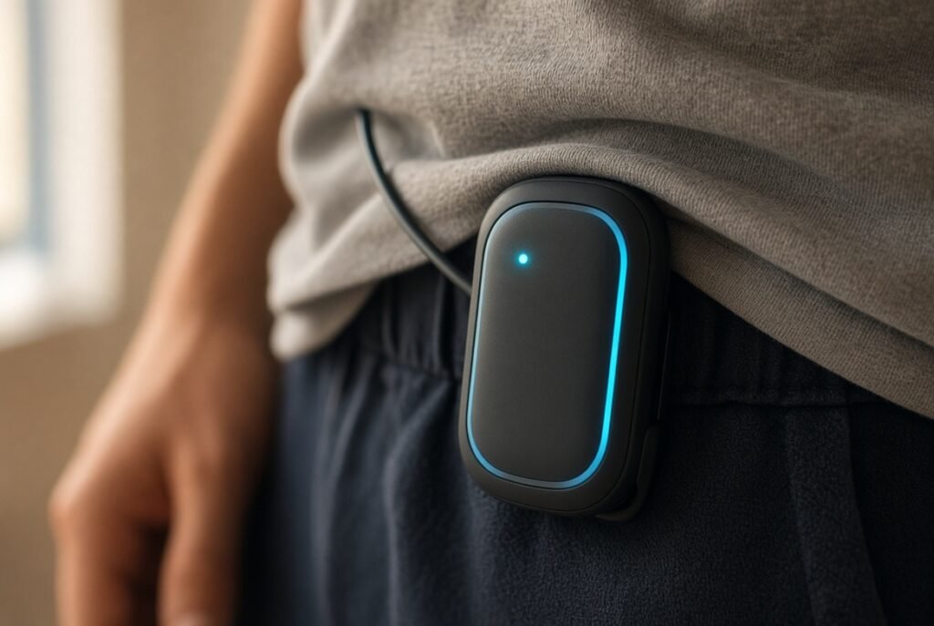 A patient with a life-restoring device.